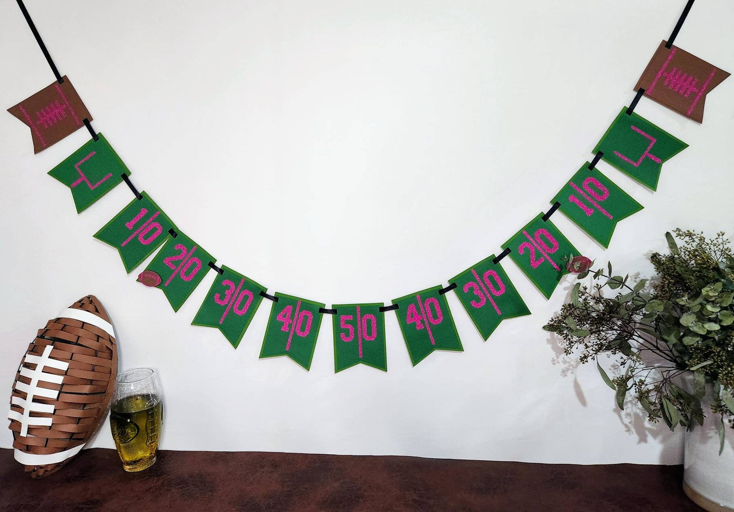 Pink Football Party Decor Pink Football Party Banner Women's Football Party Decor Pink Football Garland Pink Football Banner Pink Out