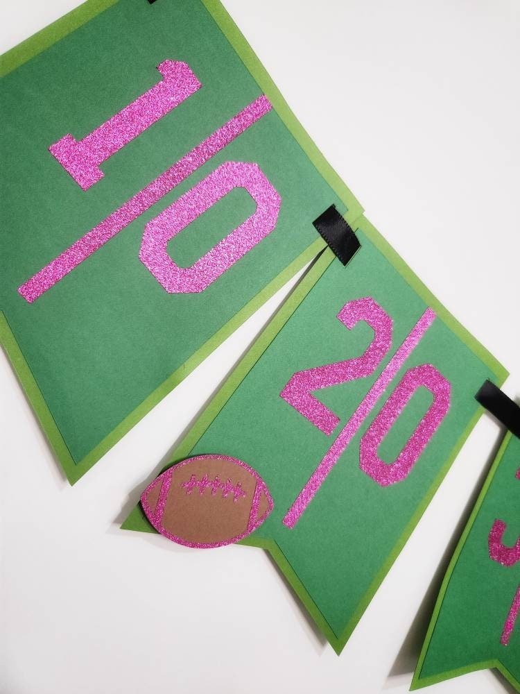 Pink Football Party Decor Pink Football Party Banner Women's Football Party Decor Pink Football Garland Pink Football Banner Pink Out