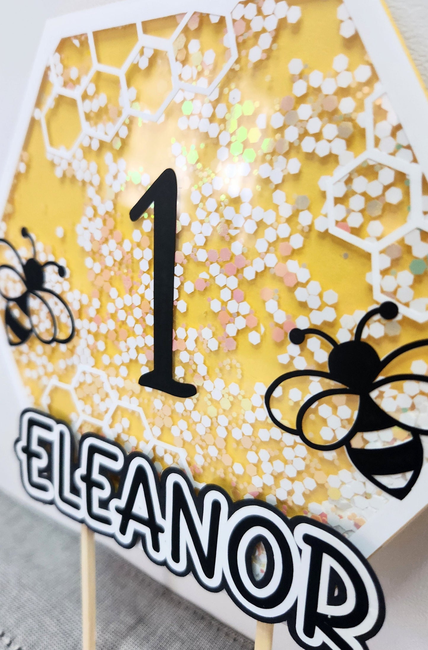 Bee-Themed First Birthday Cake Topper