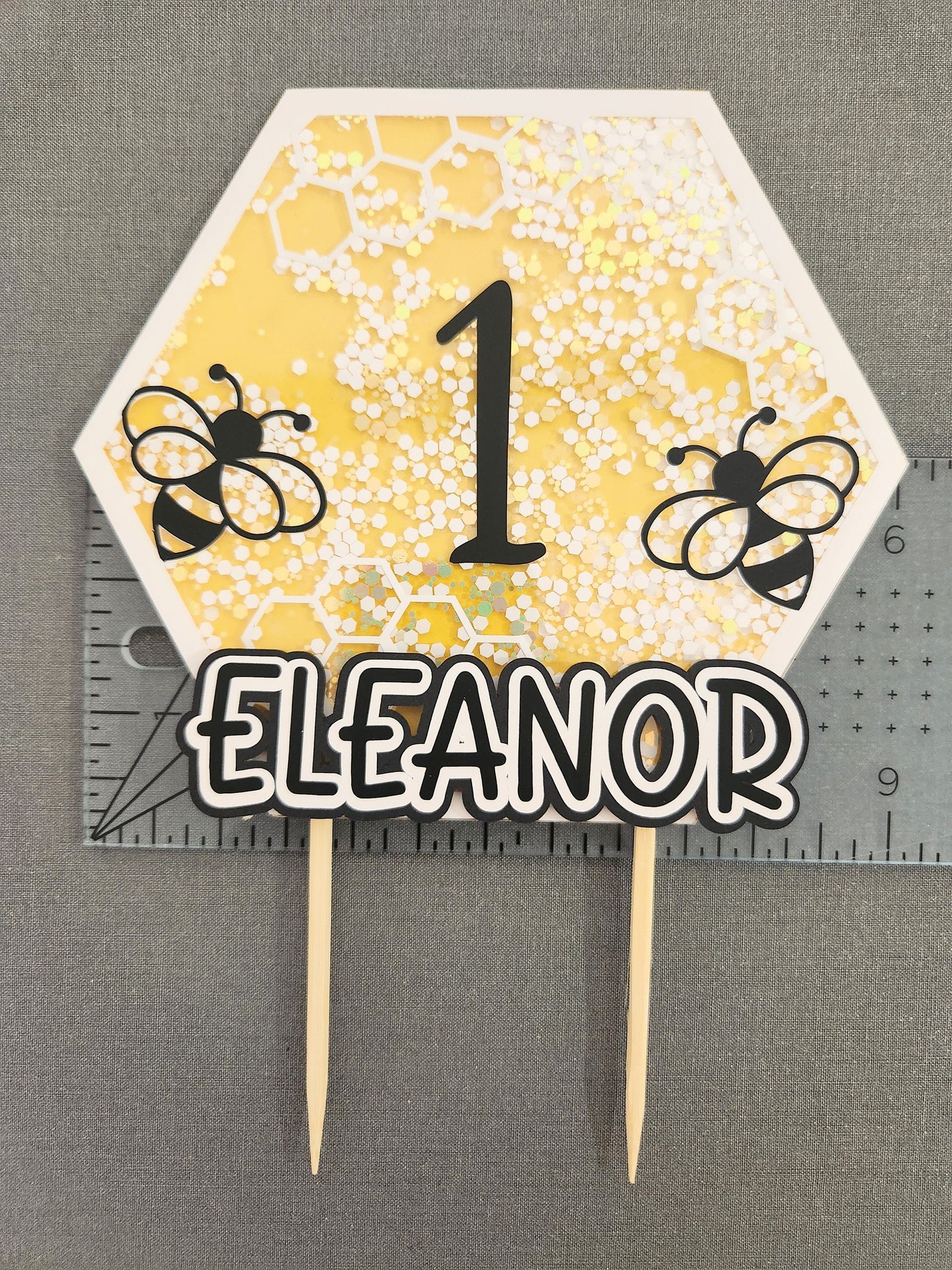 Bee-Themed First Birthday Cake Topper