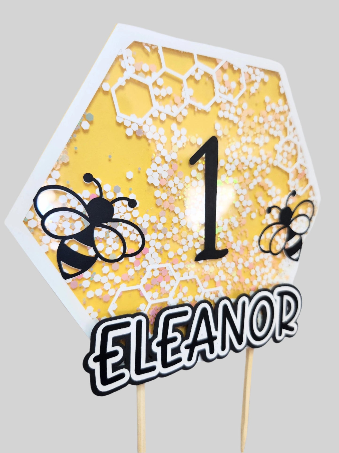 Bee-Themed First Birthday Cake Topper