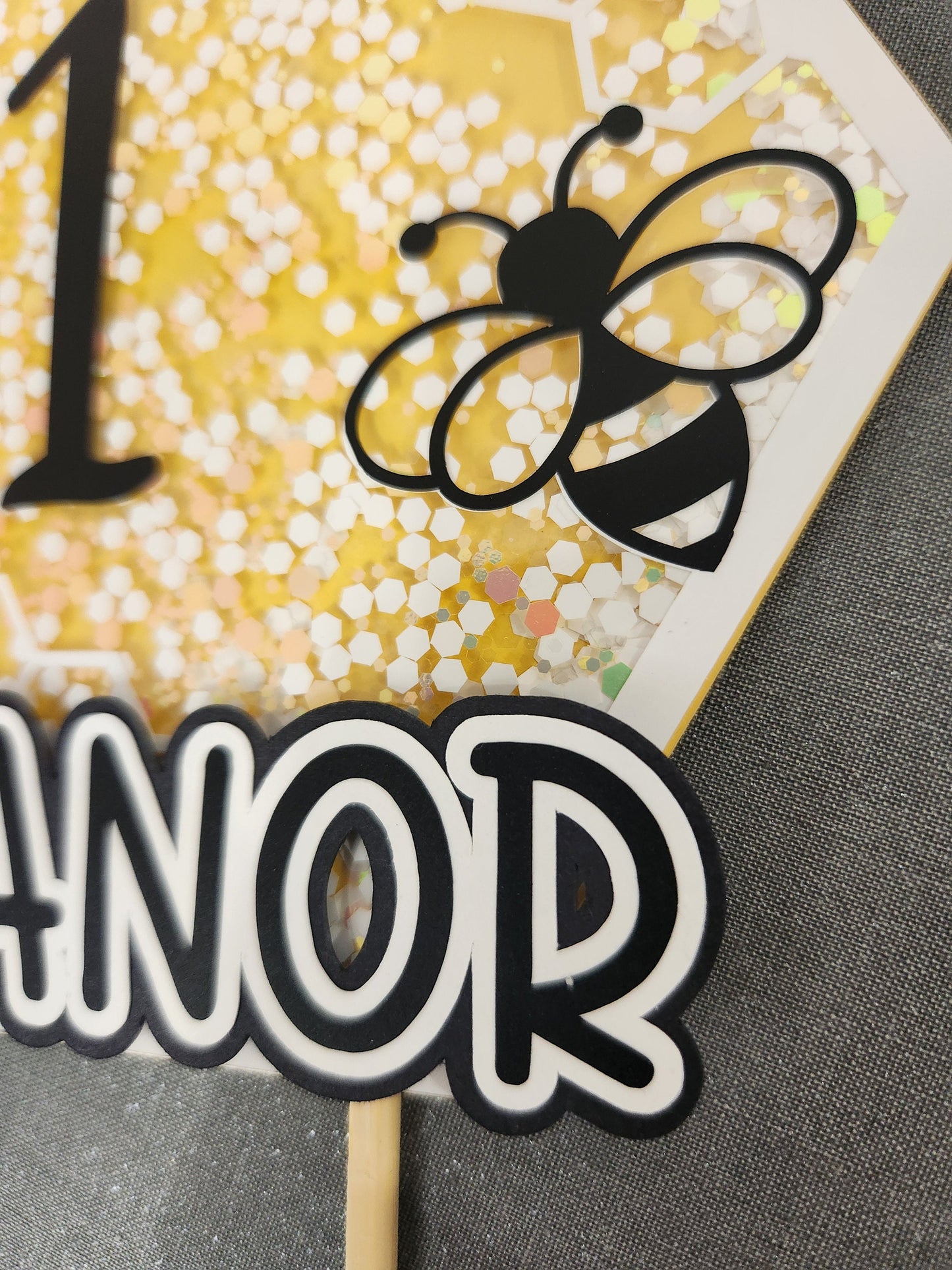 Bee-Themed First Birthday Cake Topper