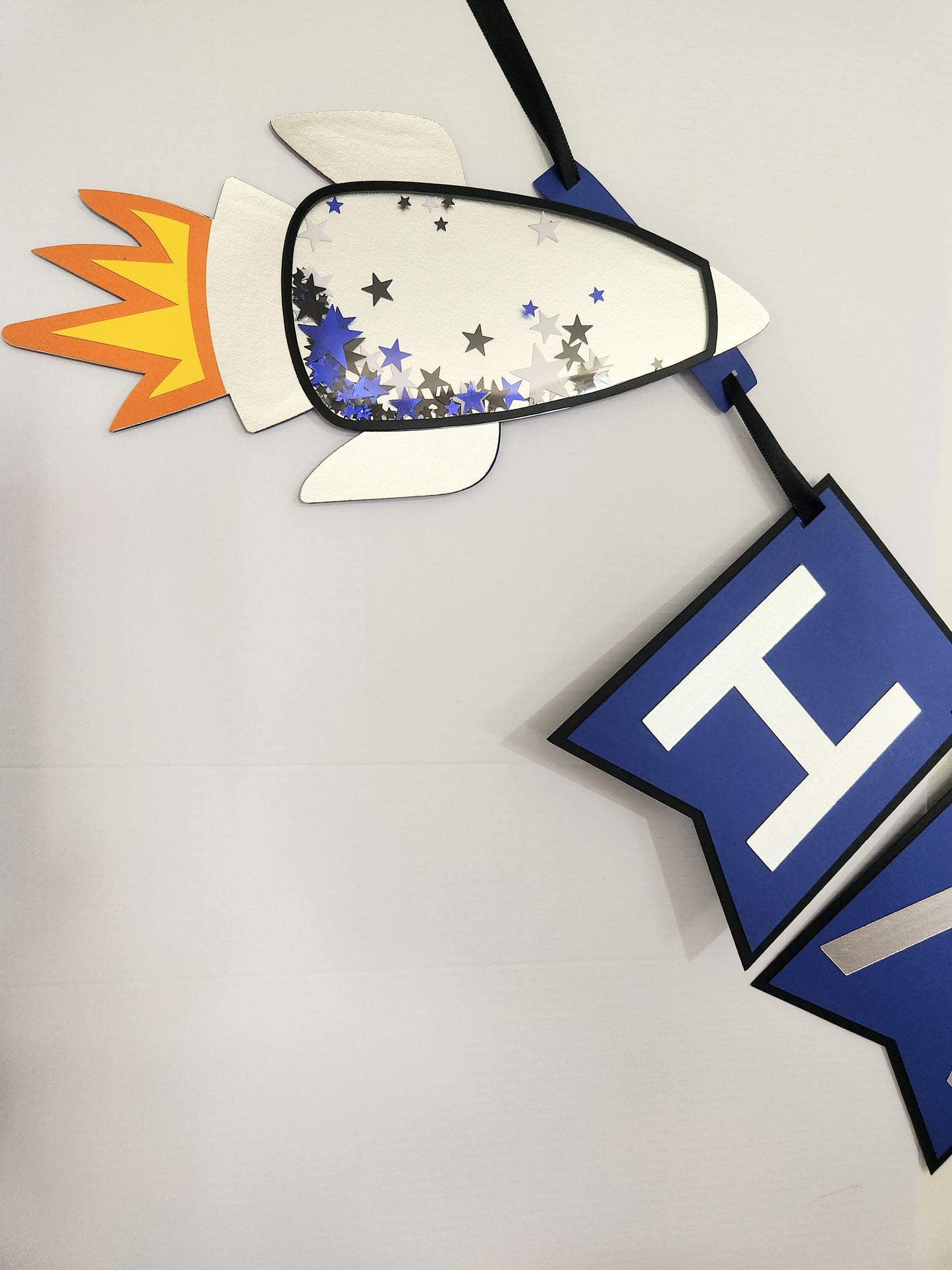 Outer Space Birthday Banner Space Banner Boy Space Solar System Birthday Girl Two the Moon Birthday Banner First Trip Around the Sun Banner