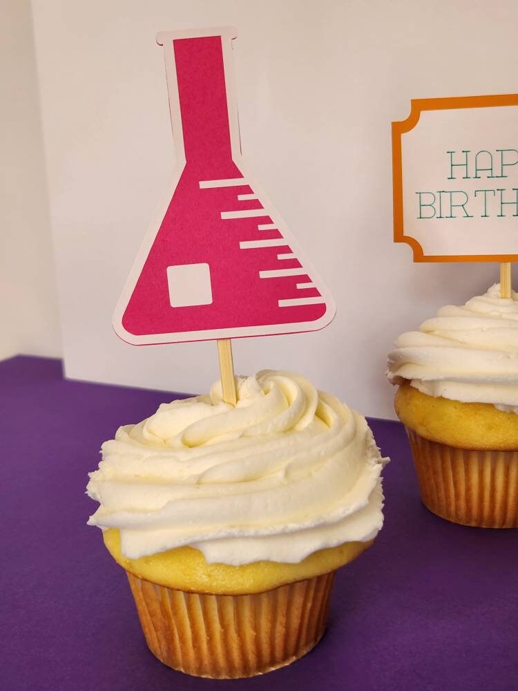 Science Birthday Cupcake Toppers