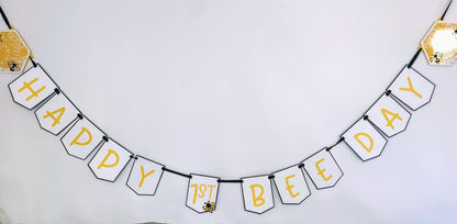"Happy 1st Bee Day" Birthday Banner- customizable