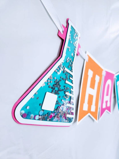 Science Birthday Banner - Scientist Birthday Banner - Chemistry Birthday Celebration - Mad Science Birthday Party - Lab Week Banner