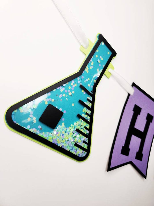 Mad Science Birthday Party - Science Birthday Banner - Scientist Birthday Banner - Chemistry Birthday Celebration -  - Lab Week Banner