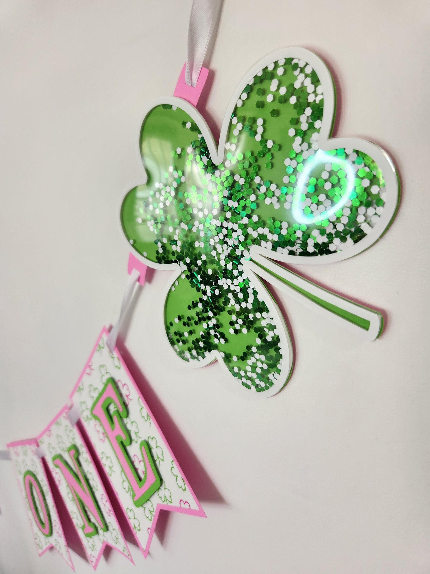 Pink Girl Lucky One Birthday Banner