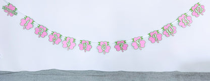 Pink Girl Lucky One Birthday Monthly Milestone Banner