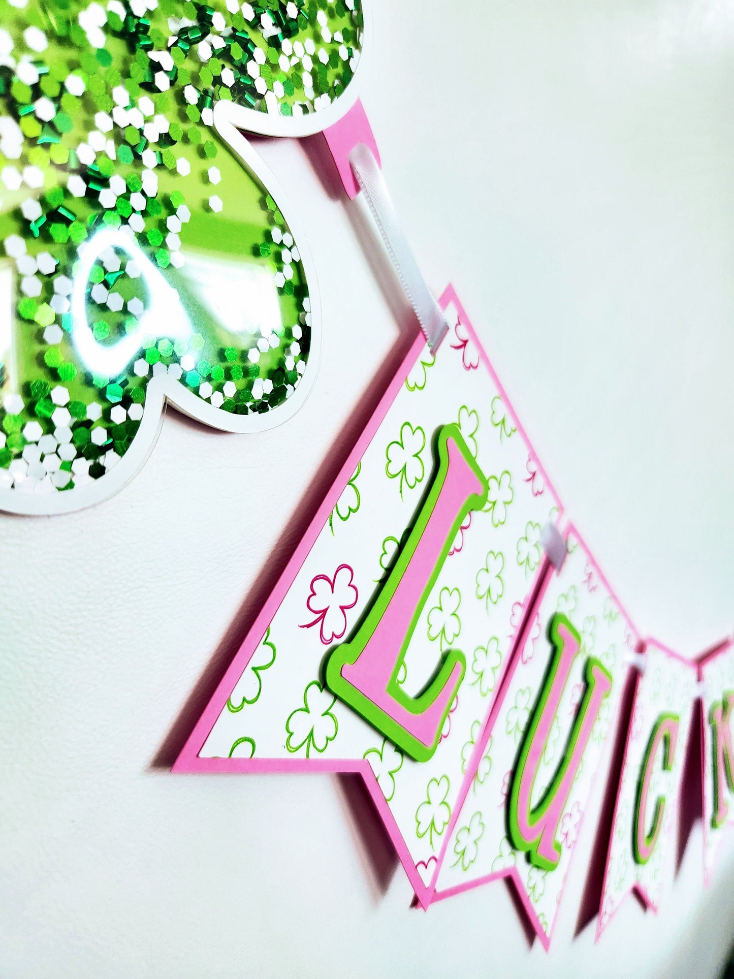 Pink Girl Lucky One Birthday Banner