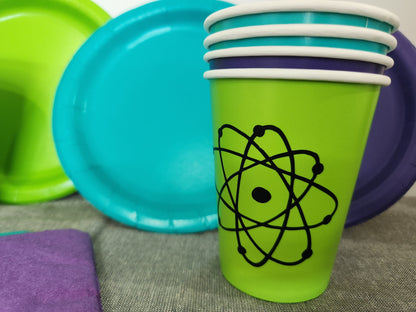 Mad Science Birthday Partyware Set - 24 piece Science Birthday Party In A Box - Science Birthday Party Science Party Tableware Lab Week