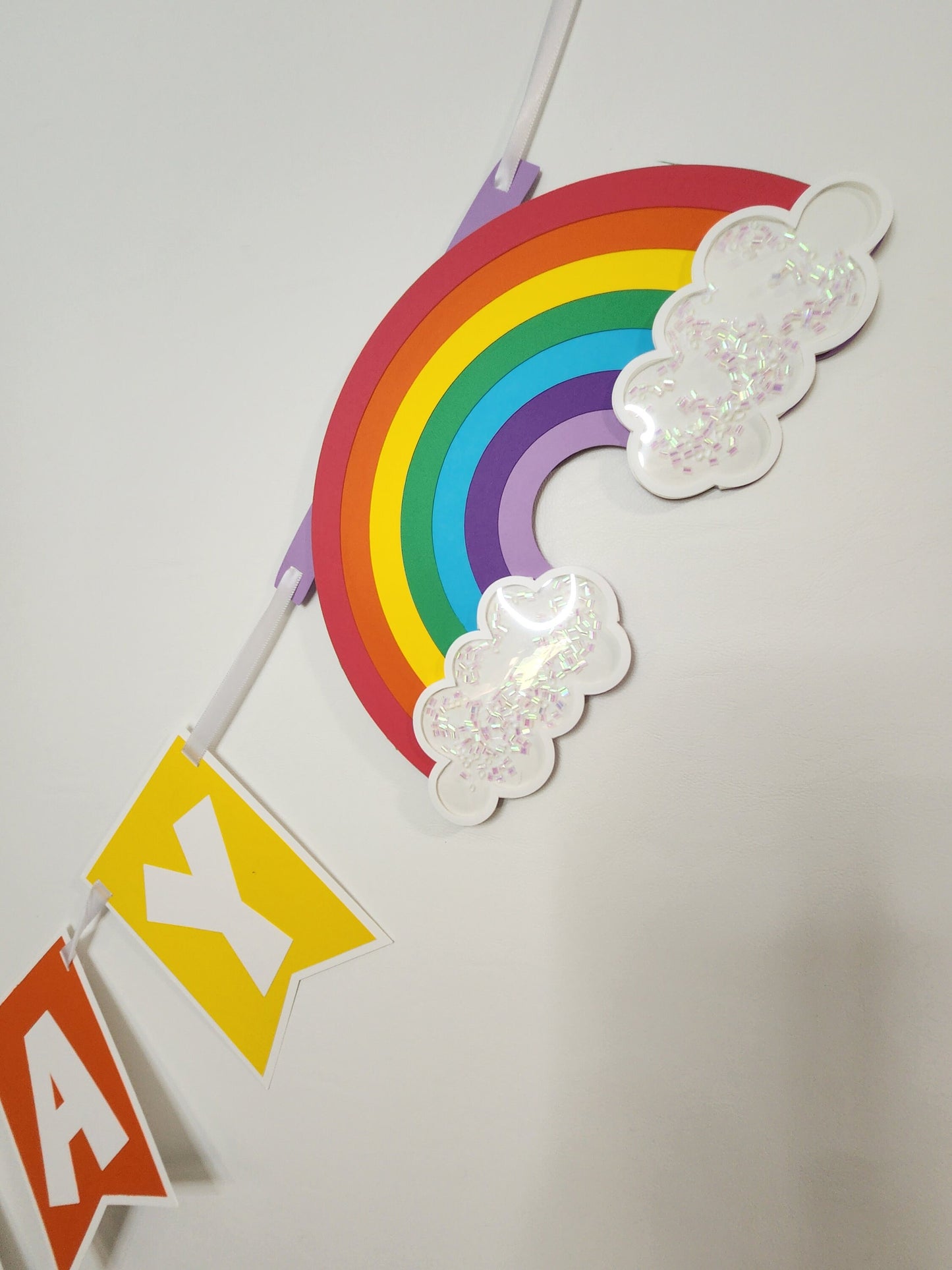 Rainbow Birthday Banner Bright Birthday Banner First Birthday Banner