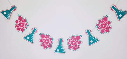 Science Birthday Garland Science Birthday Banner Science Mad Scientist Birthday Banner Classroom Banner Science Fair Decorations