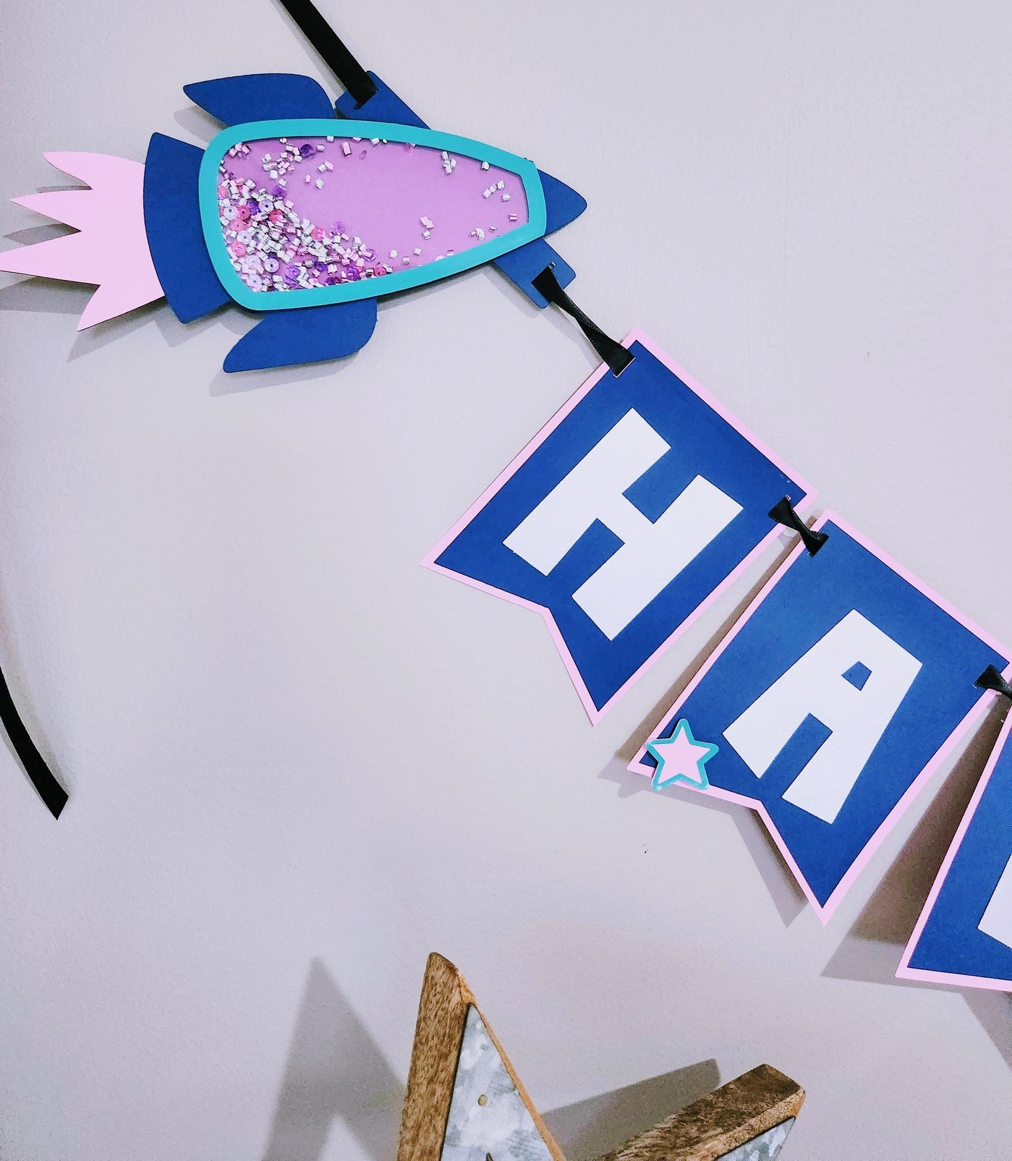 Girl Space Birthday Banner