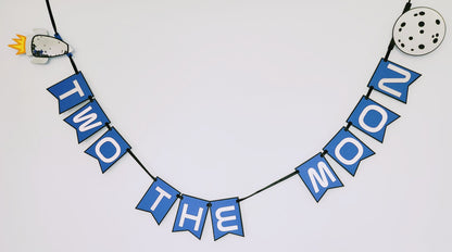 Two The Moon Birthday Banner