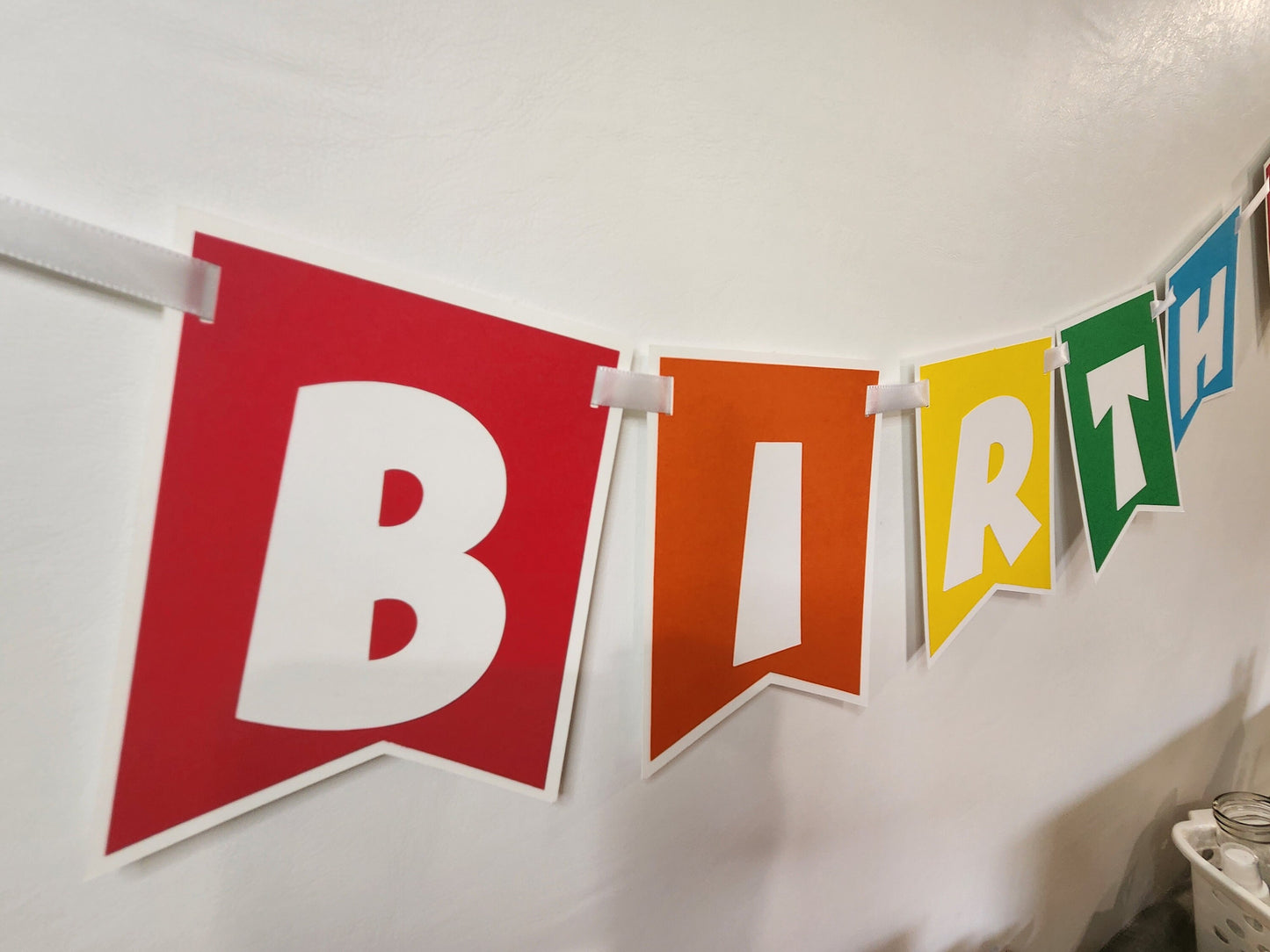 Rainbow Birthday Banner Bright Birthday Banner First Birthday Banner
