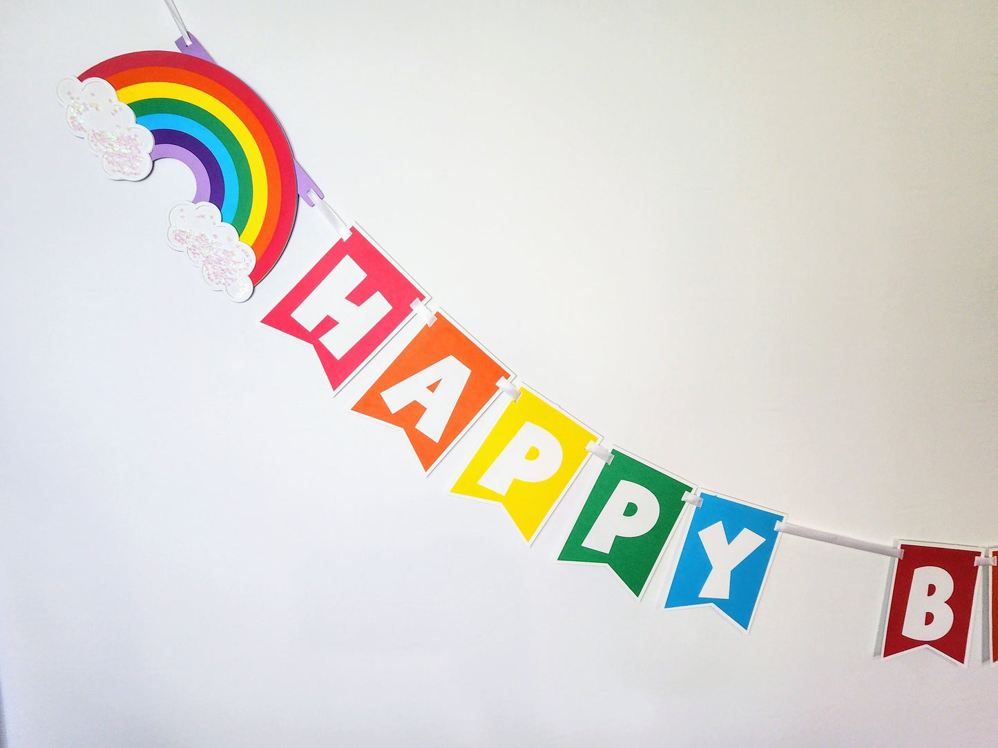 Rainbow Birthday Banner Bright Birthday Banner First Birthday Banner