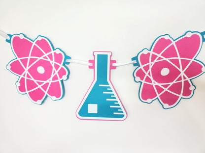 Science Birthday Garland Science Birthday Banner Science Mad Scientist Birthday Banner Classroom Banner Science Fair Decorations