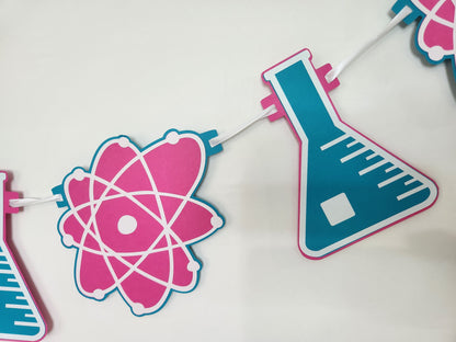 Science Birthday Garland Science Birthday Banner Science Mad Scientist Birthday Banner Classroom Banner Science Fair Decorations