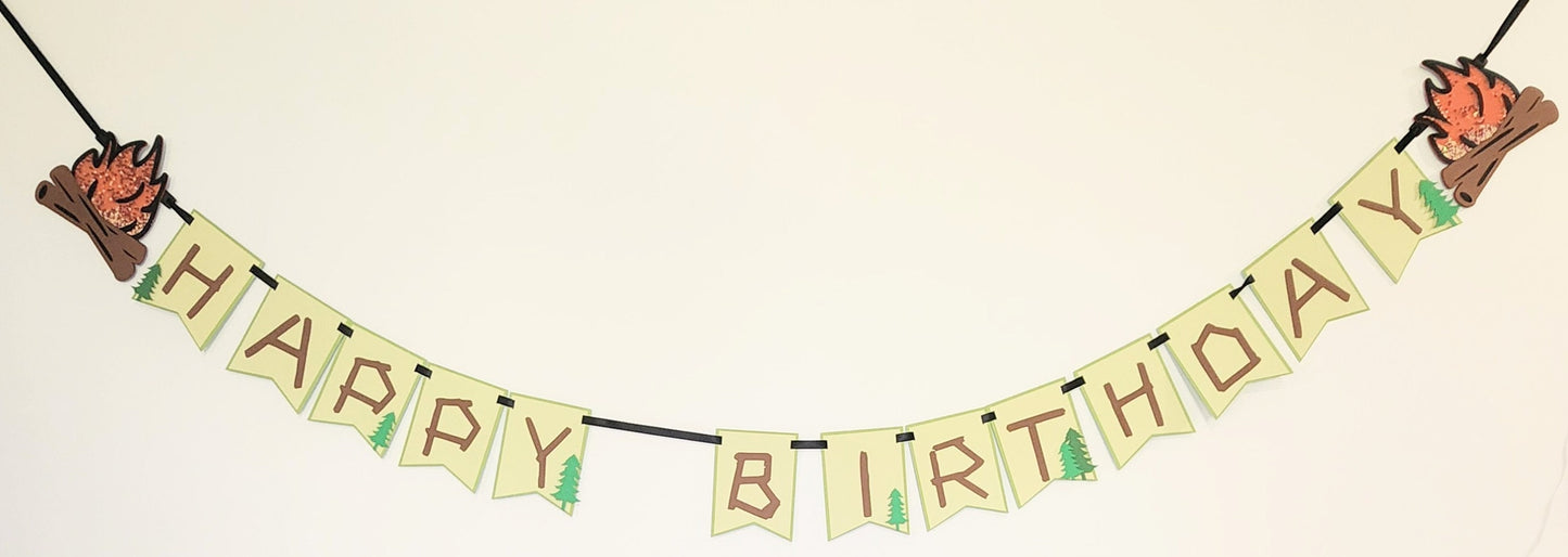 Camping Birthday Banner