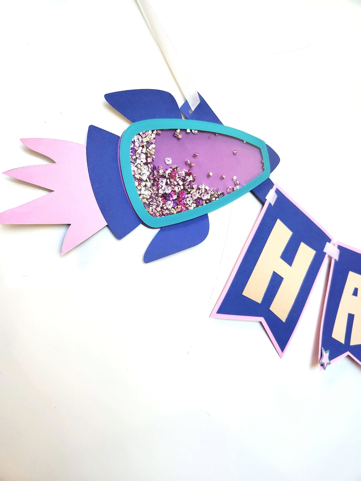 Girl Space Birthday Banner
