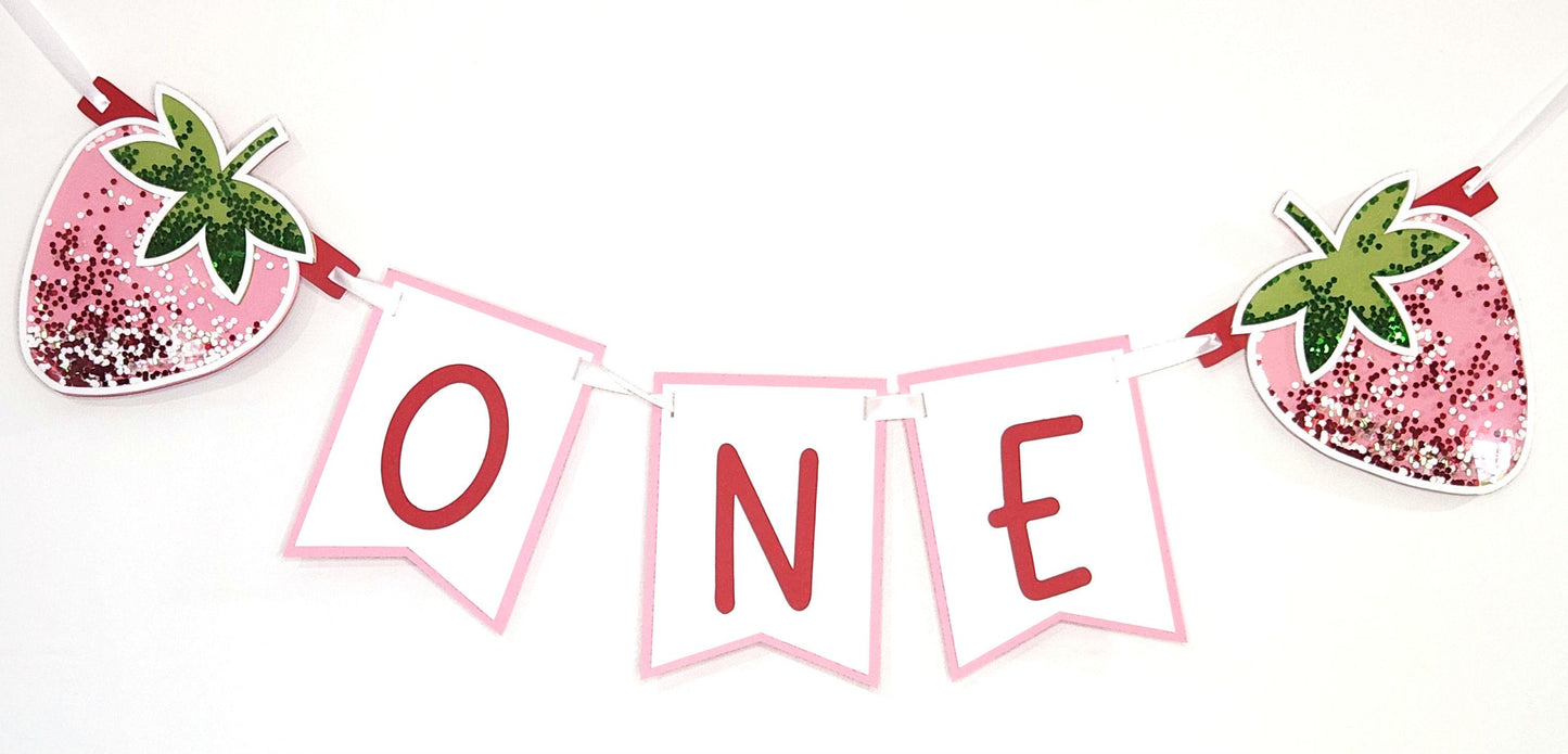 Berry Sweet Birthday Highchair Banner Girl First Birthday Berry Sweet Birthday Decorations Strawberry Birthday Highchair Berry 1st Birthday
