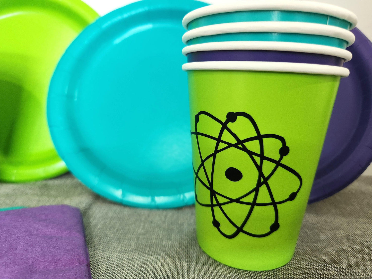 Mad Science Birthday Partyware Set - 12 piece Science Birthday Party In A Box -   Science Birthday Party Science Party Tableware Lab Week