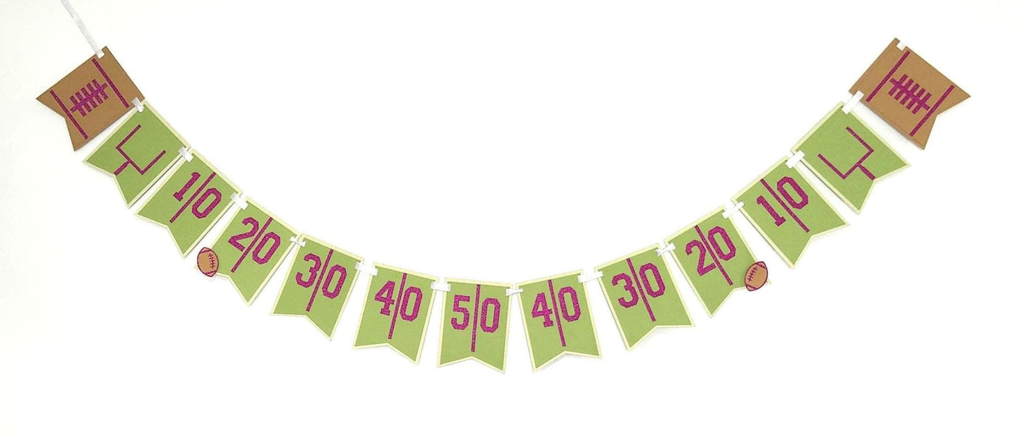 Pink Football Party Banner