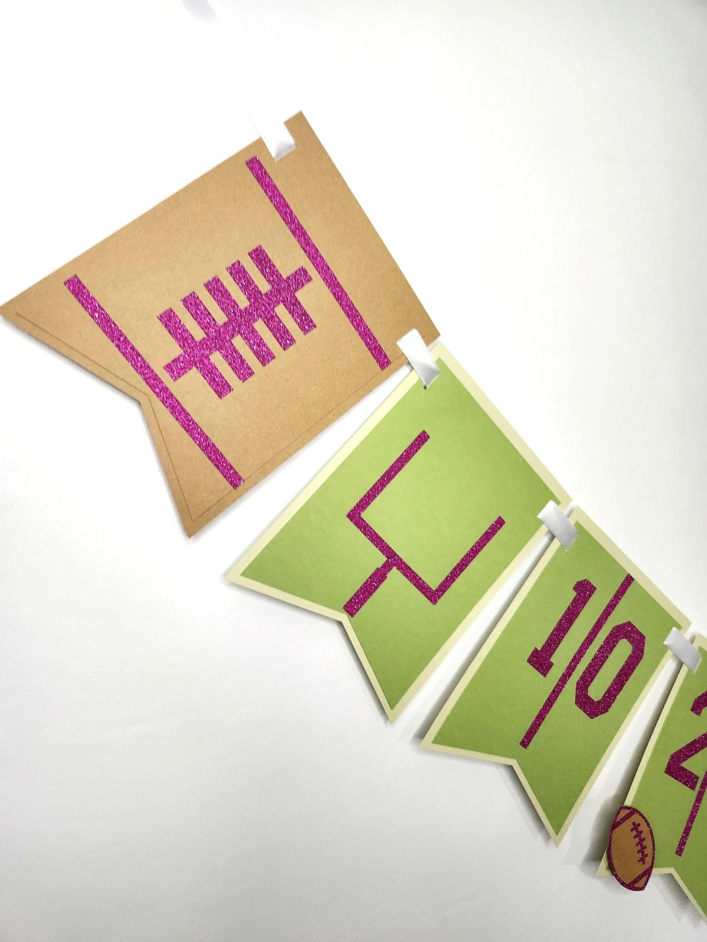 Pink Football Party Banner
