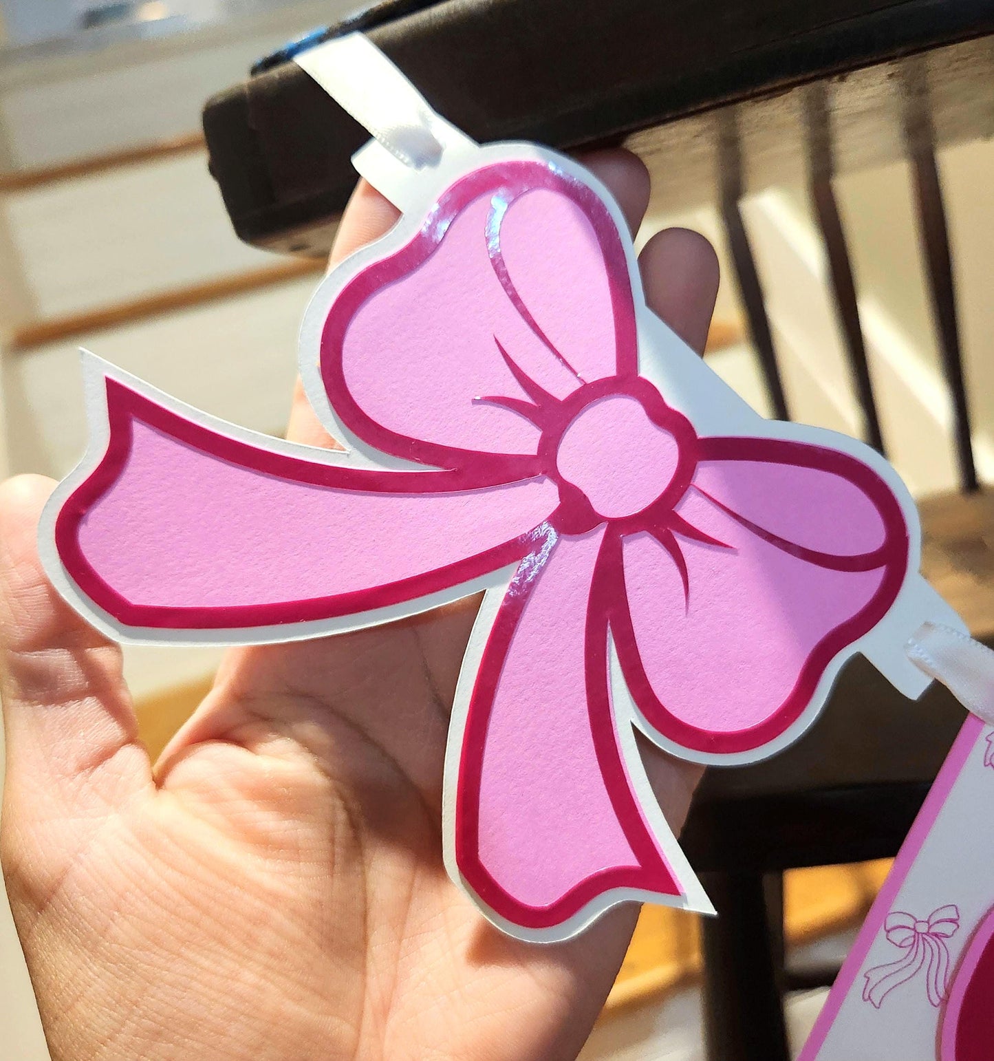Girl First Birthday Coquette Bow Smash Cake Highchair Banner
