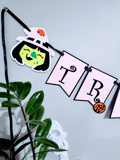 Trunk or Treat Decorations - Halloween Banner - Trick or Treat Banner - Halloween Birthday - Cute Halloween - Pink Halloween - Spooky One