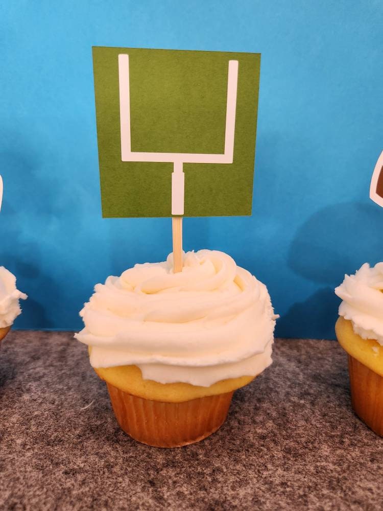 Football Birthday Cupcake Toppers - Father's Day Cupcake Toppers - Football Birthday Party Decor - Superbowl Party Decor