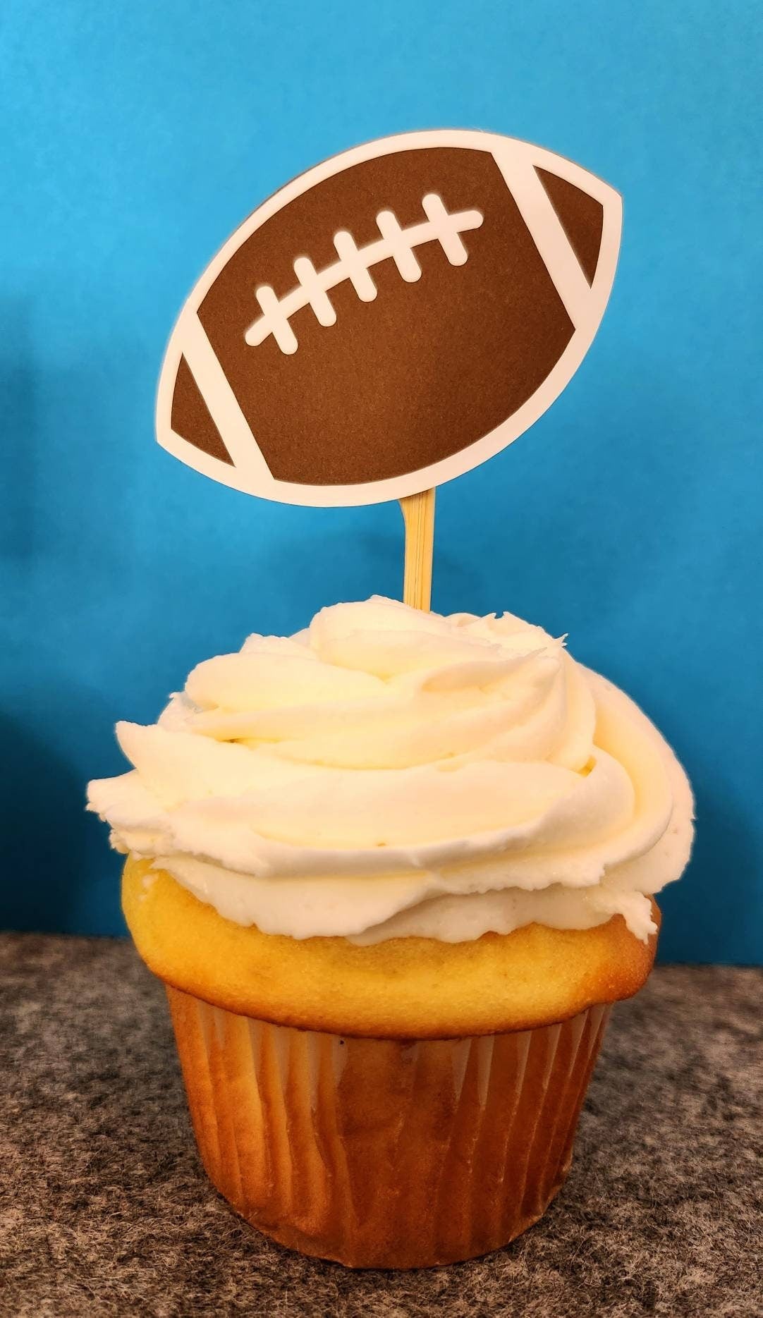 Football Birthday Cupcake Toppers - Father's Day Cupcake Toppers - Football Birthday Party Decor - Superbowl Party Decor