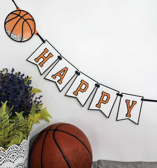 Basketball Birthday Banner - Basketball Banner - Slam Dunk Birthday Banner - Halftime Birthday Banner - Born 2 Ball Birthday Banner