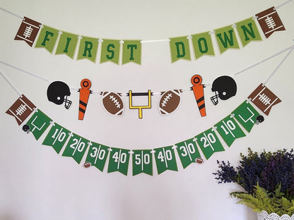 First Down Football Birthday Banner